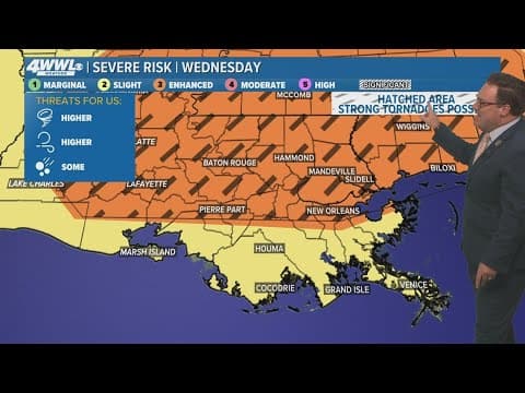 New Orleans Weather: Severe storms expected Wednesday