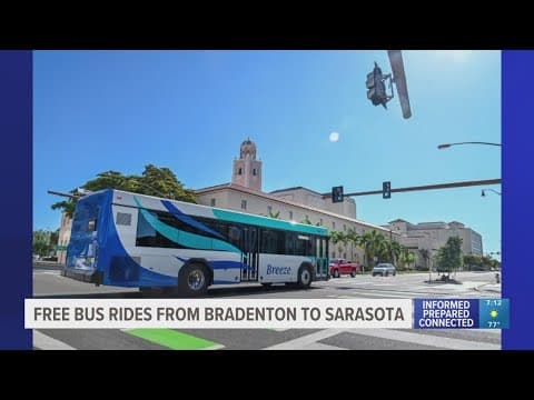 Free bus rides from Downtown Bradenton to Downtown Sarasota to start July 1