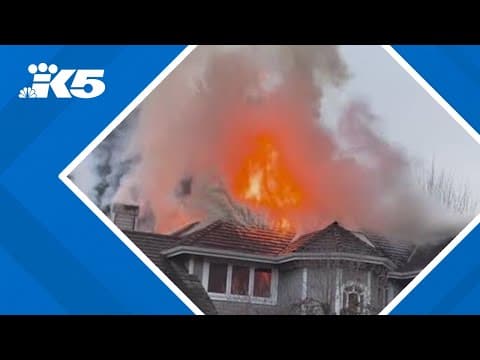 Crews respond to large house fire in Bellevue