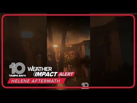 Homes catch fire on Clearwater Beach during Hurricane Helene storm surge