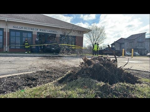 At least 1 injured after pickup truck crashes into Carmel hair salon