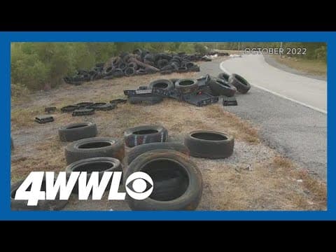 Massive cleanup effort underway for illegal tire dumping spot in New Orleans