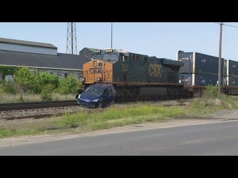 Driver injured after car struck by train on Indy's near east side
