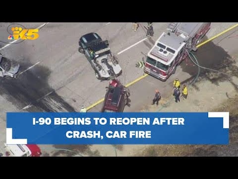 Two lanes of WB I-90 near Preston reopen after crash, vehicle fire