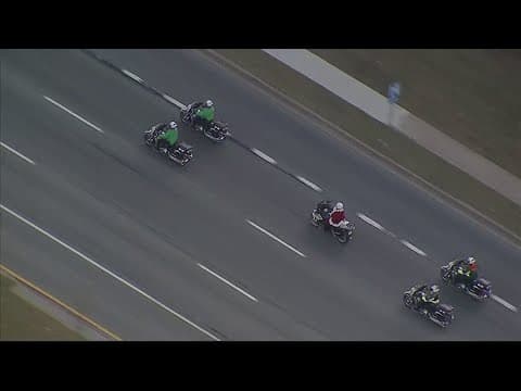 Santa drives a motorcycle?