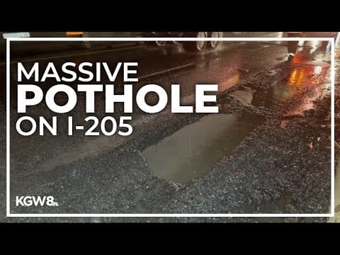 Pothole on I-205 may have damaged around 40 cars, ODOT says