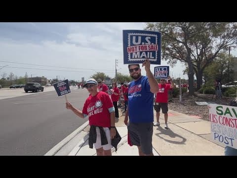 Florida postal workers rally against proposed USPS restructuring plan by Trump administration