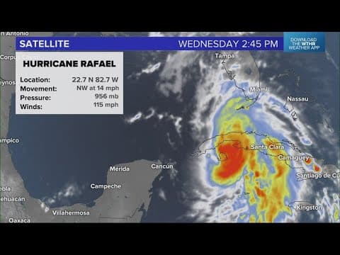 Rafael now a Category 3 hurricane set to make landfall in Cuba, then move into the gulf
