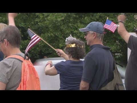 Man in custody after driving into crowd of 'No Kings' protesters