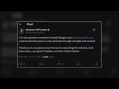 Louisiana lawmakers react to U.S. attack on Iran