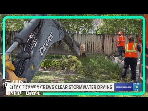 City of Tampa crews clear stormwater drains ahead of Tropical Depression 4