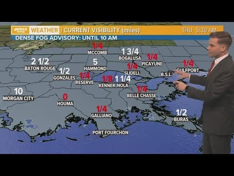 New Orleans Weather: Dense fog this morning, staying warm