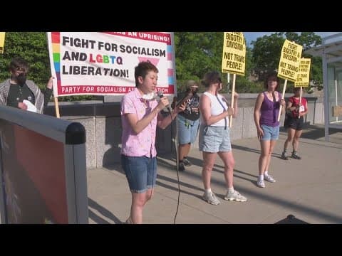 Protest held outside Kennedy Center ahead of WorldPride