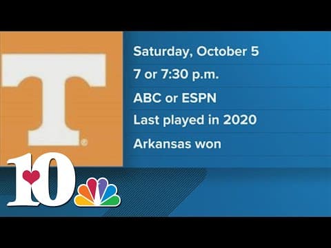 No. 5 Tennessee announces night game against the Arkansas Razorbacks