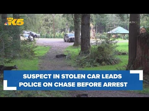 Suspect in stolen car leads police on chase before being arrested in North Bend