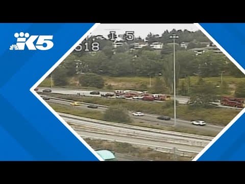 Northbound I-5 temporarily shuts down in Tukwila after gun discharges inside vehicle