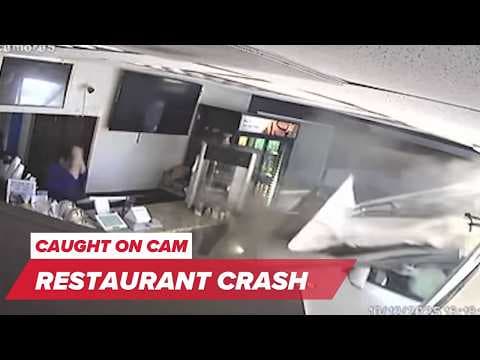 SURVEILLANCE VIDEO: Customer crashes car into Texas restaurant