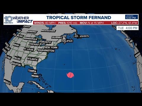 Tracking the Tropics: Tropical Storm Fernand forms in the Atlantic