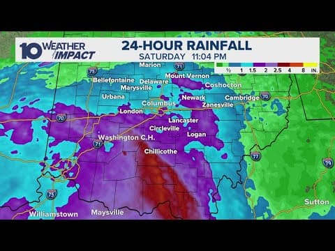 By the numbers: Rainfall and wind reports from Helene in Ohio