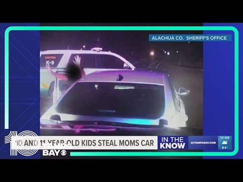 Florida siblings, ages 10 and 11, stopped while driving mom's car on freeway 200 miles from home