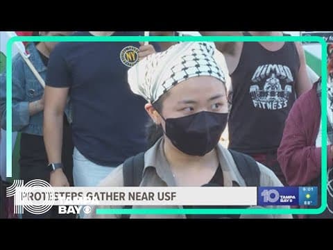 Pro-Palestinian protesters near USF campus hold press conference addressing Tuesday's demonstration