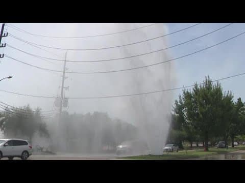 Water main break in northwest Houston sends water 20 feet into the air
