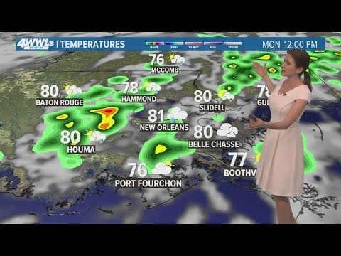 New Orleans Weather: Scattered showers Monday, warm and muggy