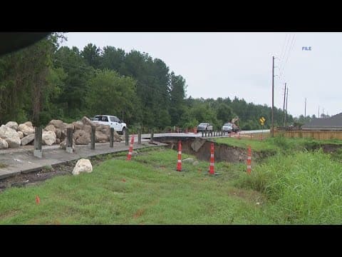 FM 1097 reopens after being partially washed away during heavy rains