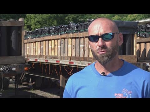LaFollette pyro shows getting ready for the Fourth of July