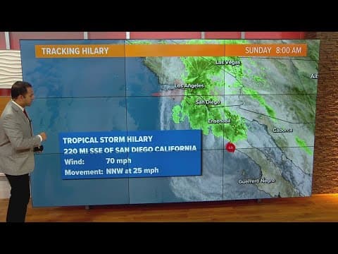 Hurricane Hilary has been downgraded to Tropical Storm Hilary before making landfall in San Diego
