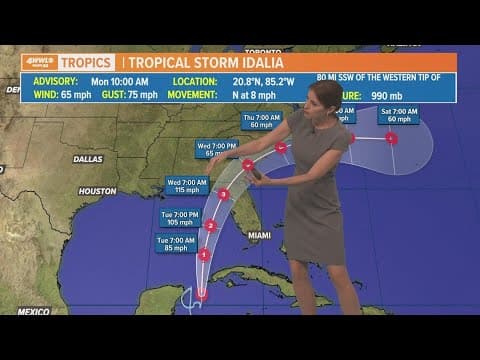 Monday noon tropical update: Idalia heads to Gulf, to become hurricane
