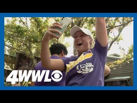 LSU Tiger fans celebrate NCAA women's basketball championship