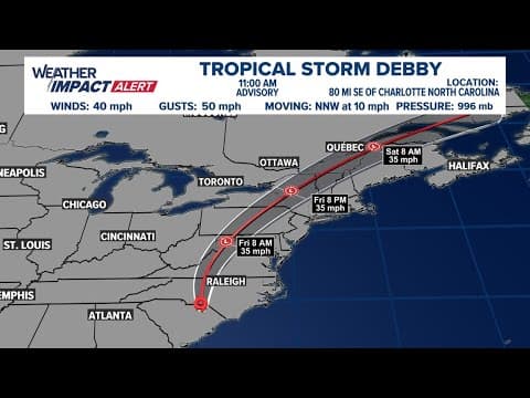 LIVE: Tropical Storm Debby arrives in the DMV