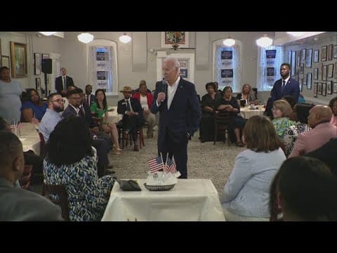 As Trump addresses NRA convention in Dallas, President Biden makes campaign stop in Georgia