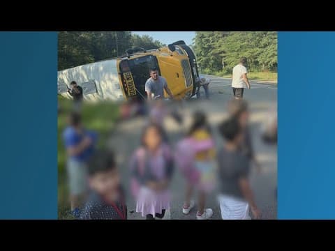 Witness describes chaos after Cleveland ISD bus involved in rollover crash on FM 1010