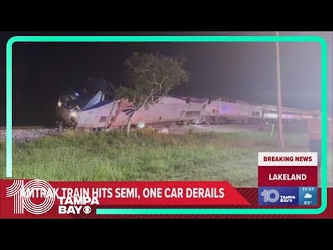 Semi-truck demolished in train collision in Lakeland
