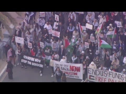 Hundreds march in San Diego rally against Israel-Hamas war