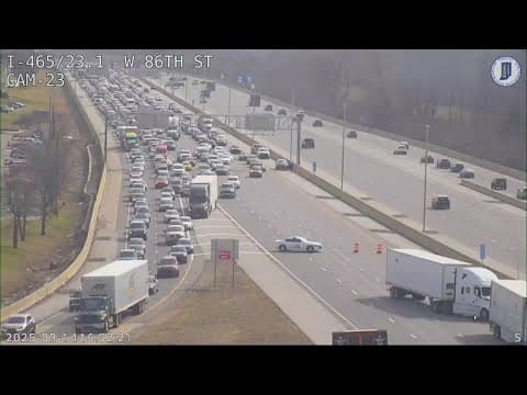 School bus involved in I-465 crash on Indy's northwest side