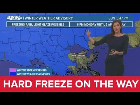 Hard freeze on the way; some icy patches on roads Monday night north of the lake