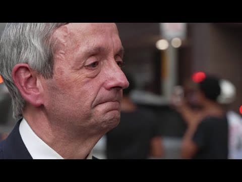 Pastor Robert Jeffress speaks during First Baptist Dallas Church fire in Downtown Dallas