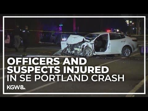 2 police officers, 2 suspects injured in crash in Southeast Portland