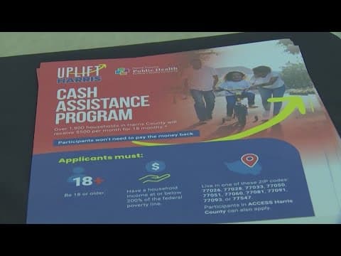 More than 82,000 people applied for Harris County's program which gives $500 a month