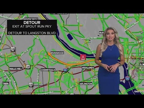 George Washington Parkway closed tonight, tomorrow morning