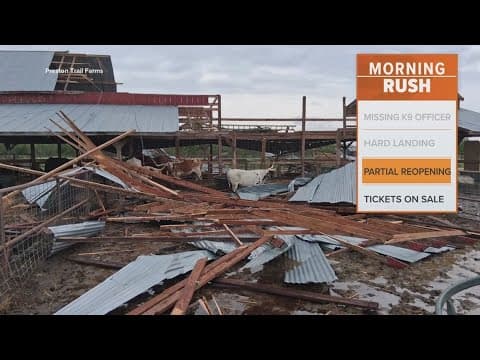 Damaging winds tear up a barn known for its fall pumpkin patch