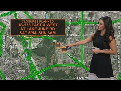DFW traffic: U.S. 175 closures planned this weekend