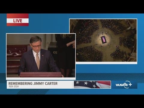 Congressional leaders speak as Jimmy Carter's remains arrive at U.S. Capitol