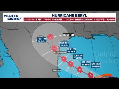 Hurricane Beryl live tracker: Track models, projected path and satellite images