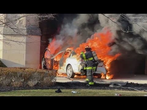 Car burns outside north Indianapolis church