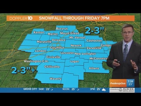 Tracking snow in Columbus, Ohio