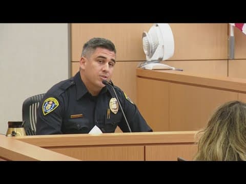 San Diego police officer shot in the line of duty testifies against accused gunman